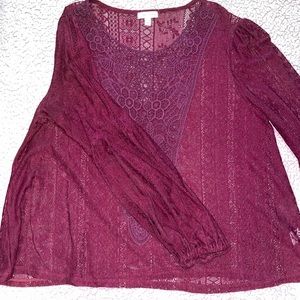 Maroon Lace Blouse